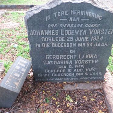 VORSTER Johannes Lodewyk -1924 &amp; Gerbrecht Levina Catharina OLIVIER -1934