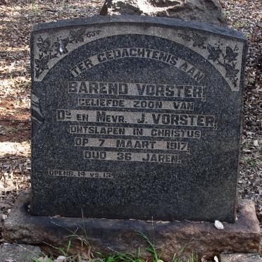 VORSTER Barend -1917