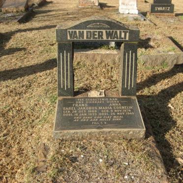 WALT Frans Sarel Jakobus, van der 1855-1933 &amp; Anna Maria Cornelia 1878-1945