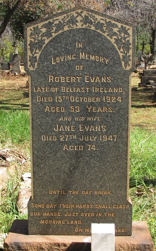 EVANS Robert -1924 &amp; Jane -1947