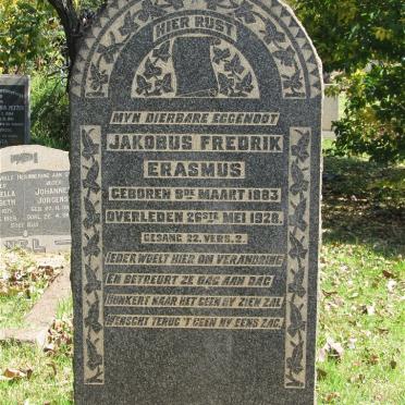 ERASMUS Jakobus Fredrik 1883-1928