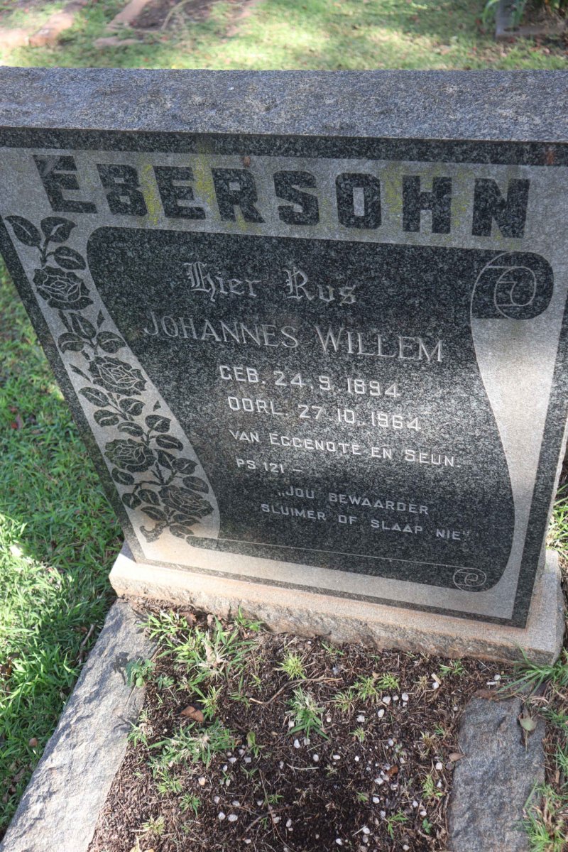 EBERSOHN Johannes Willem 1894-1964