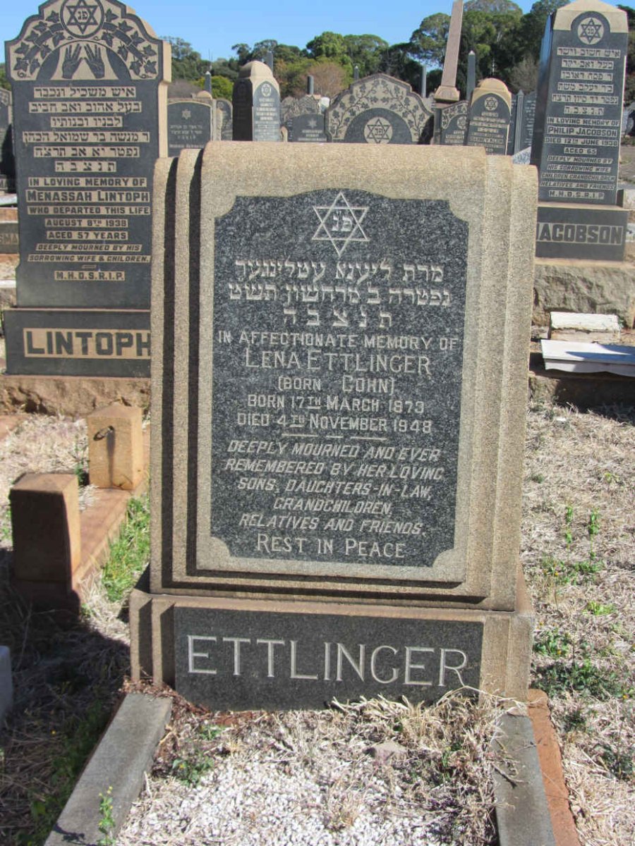 ETTLINGER Lena nee COHN 1873-1948