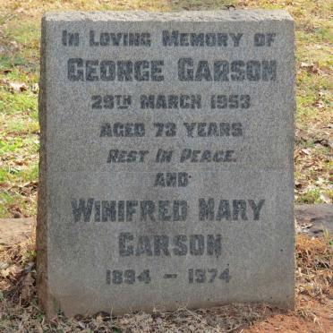 GARSON George -1953 &amp; Winifred Mary 1894-1974