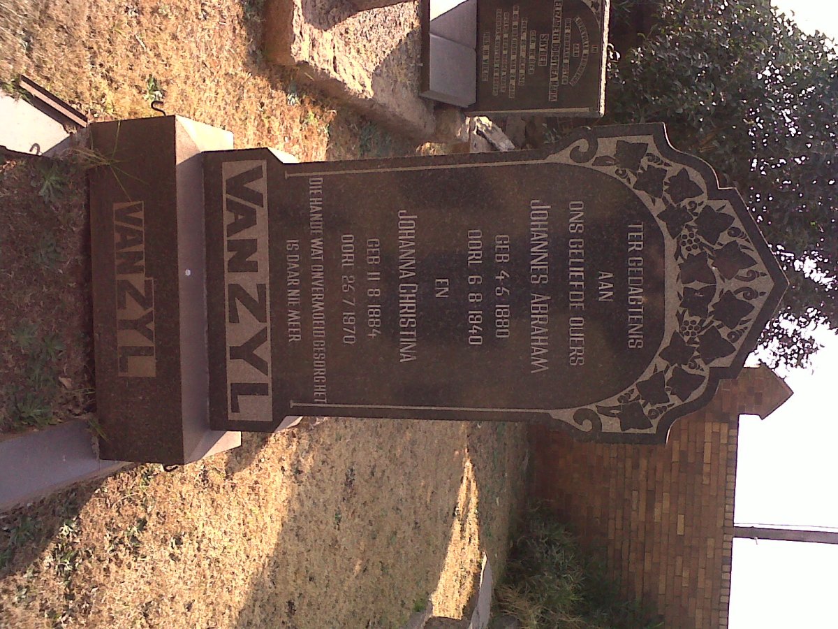 ZYL Johannes Abraham, van 1880-1940 &amp; Johanna Christina 1884-1970