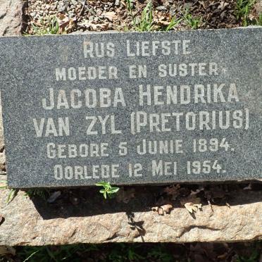 ZYL Jacoba Hendrika, van nee PRETORIUS 1894-1954