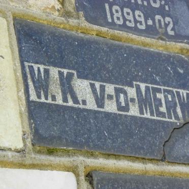 MERWE W.K., v.d.