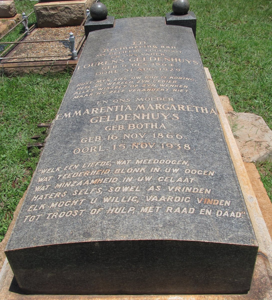 GELDENHUYS Lourens 1864-1929 &amp; Emmarentia Margaretha BOTHA 1866-1938