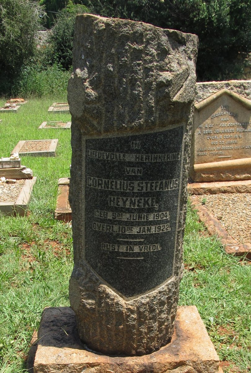 HEYNEKE Cornelius Stefanus 1904-1922