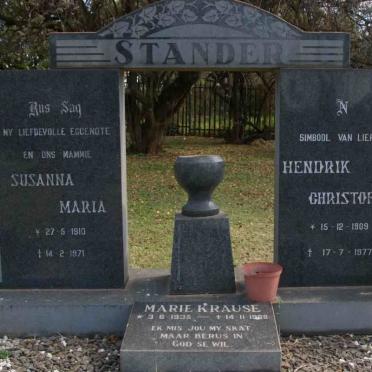 STANDER Hendrik Christoffel 1909-1977 &amp; Susannna Maria 1910-1971 :: KRAUSE Marie 1935-1988