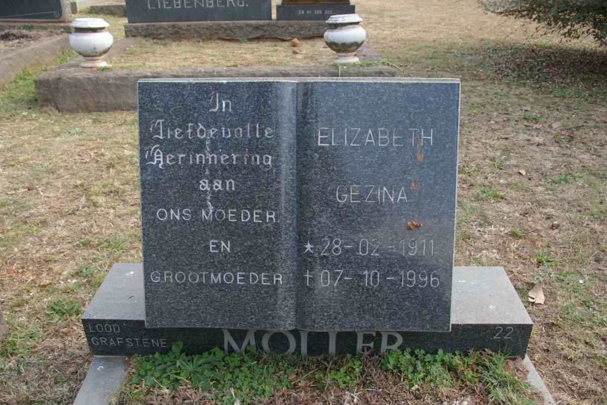 MOLLER Elizabeth Gezina 1911-1996