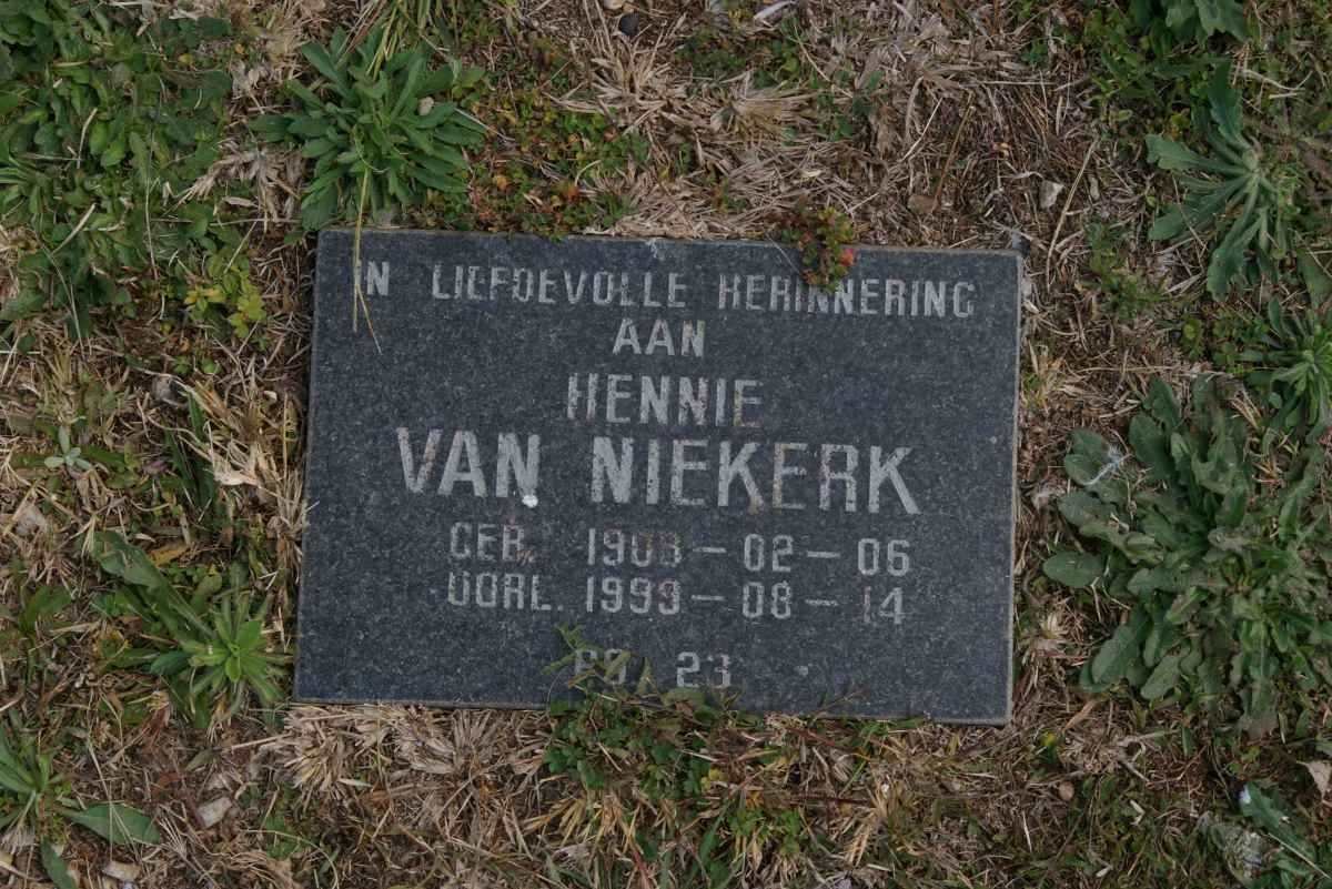 NIEKERK Hennie, van 1908-1999