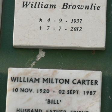 BROWNLIE William 1937-2012 :: CARTER William Milton 1920-1987