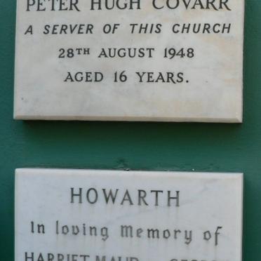 COVARR Peter Hugh -1948 :: HOWARTH George-1973 &amp; Harriet Maud -1966