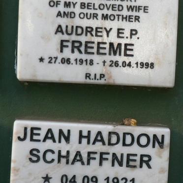 FREEME Audrey E.P. 1918-1998 :: SCHAFFNER Jean Haddon 1921-2012