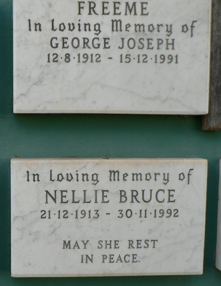 FREEME George Joseph 1912-1991 :: BRUCE Nellie 1913-1992