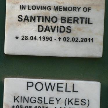 DAVIDS Santina Bertil 1990-2011 :: POWELL Kingsley 1931-1988 &amp; Joan Mary 1930-2011