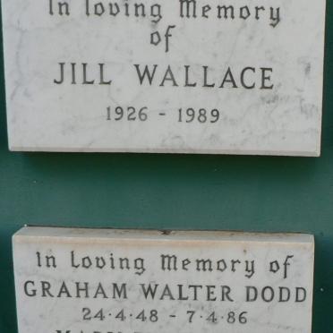 WALLACE Jill 1926-1989 :: DODD Graham Walter 1948-1986 &amp; Mary Freda BENNION 1915-1988