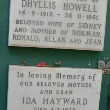 HOWELL Dhyllis 1912-1961 :: HAYWARD Ida -1975