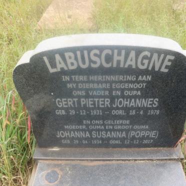 LABUSCHAGNE Gert Pieter Johannes 1931-1978 &amp; Johanna Susanna 1934-2017