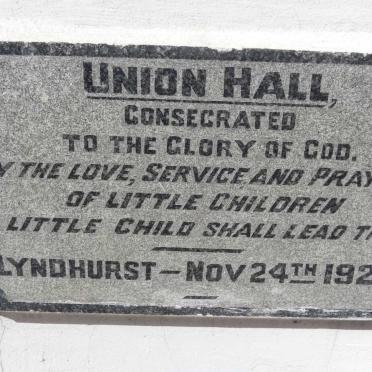 3. Union Hall consecration - 24 Nov 1928