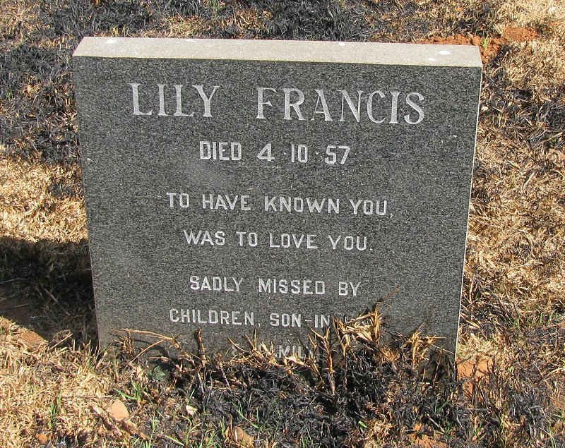 FRANCIS Lily -1957