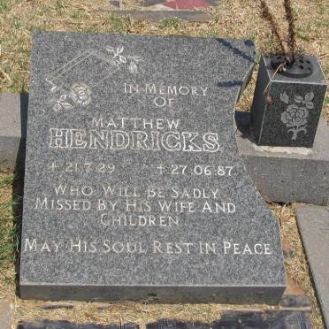 HENDRICKS Matthew 1929-1987