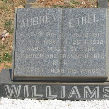 WILLIAMS Aubrey 1919-1988 &amp; Ethel 1916-1992