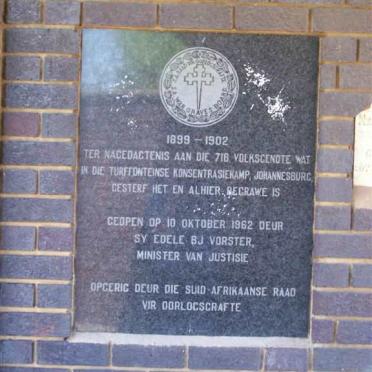 05. Memorial to those victims who died in the Turffontein Concentration Camp, Johannesburg.  Buried here