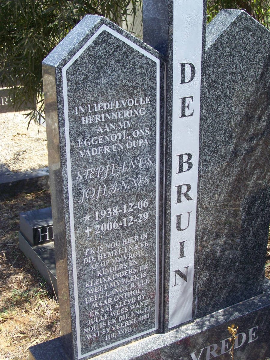 BRUIN Stephanus Johannes, de 1938-2006