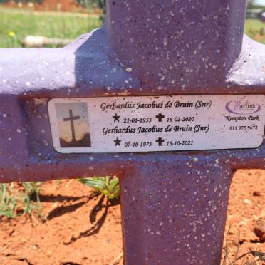 BRUIN Gerhardus Jacobus, de 1953-2020 :: DE BRUIN Gerhardus Jacobus 1975-2021