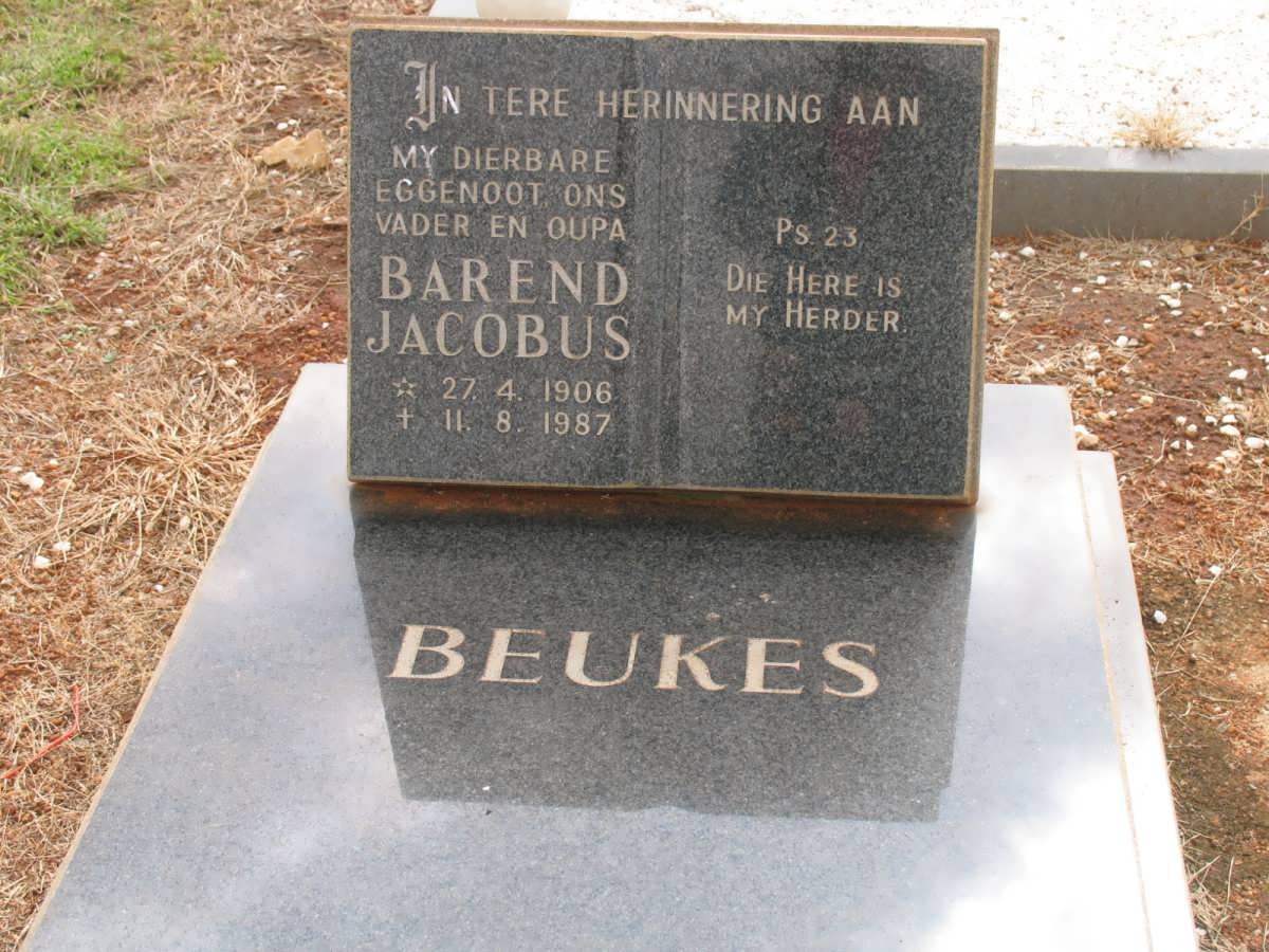 BEUKES Barend Jacobus 1906-1987