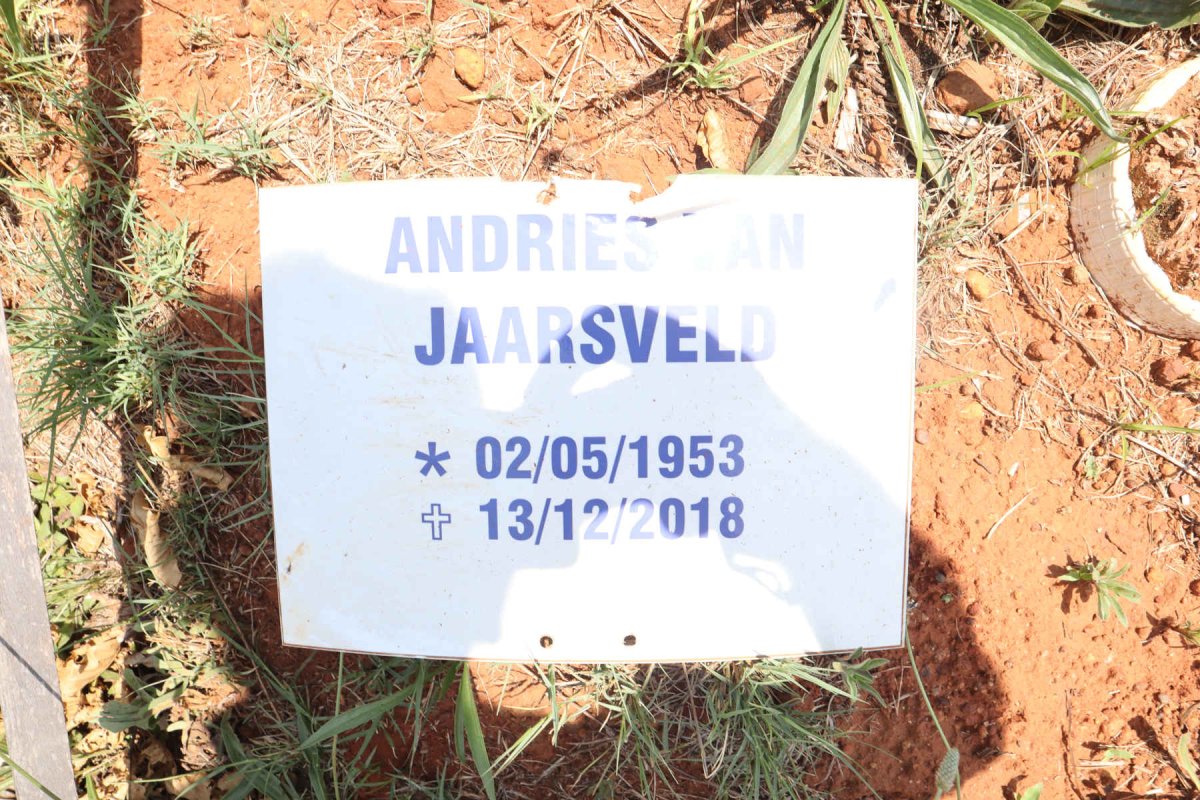 JAARSVELD Andries, van 1953-2018