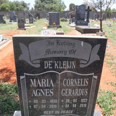 KLEIJN Cornelis Gerardus, de 1922-2016 & Maria Agnes 1930-2016