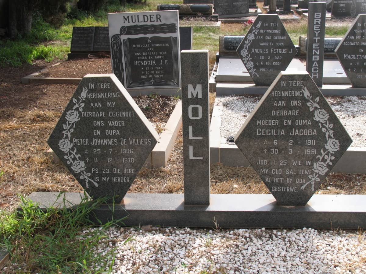 MOLL Pieter Johannes de Villiers 1906-1978 &amp; Cecilia Jacoba 1911-1991