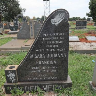 MERWE Susara Johanna Francina, van der 1929-2006