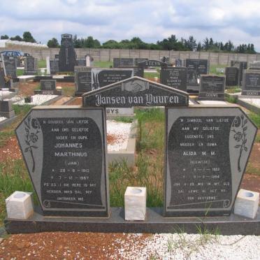 VUUREN Johannes Marthinus, Jansen van 1913-1987 &amp; Alida M.M. 1922-1984