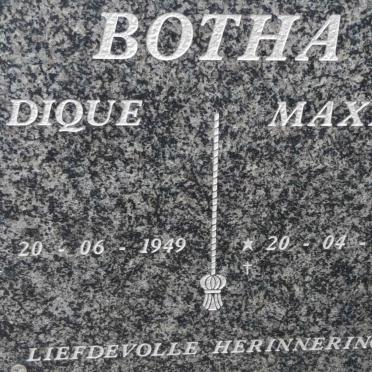 BOTHA Dique 1949- & Maxie 1955-