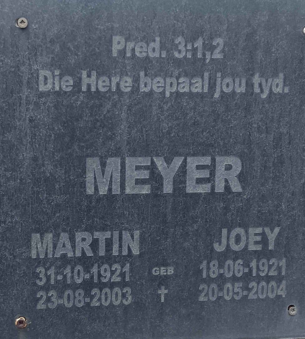 MEYER Martin 1921-2003 & Joey 1921-2004