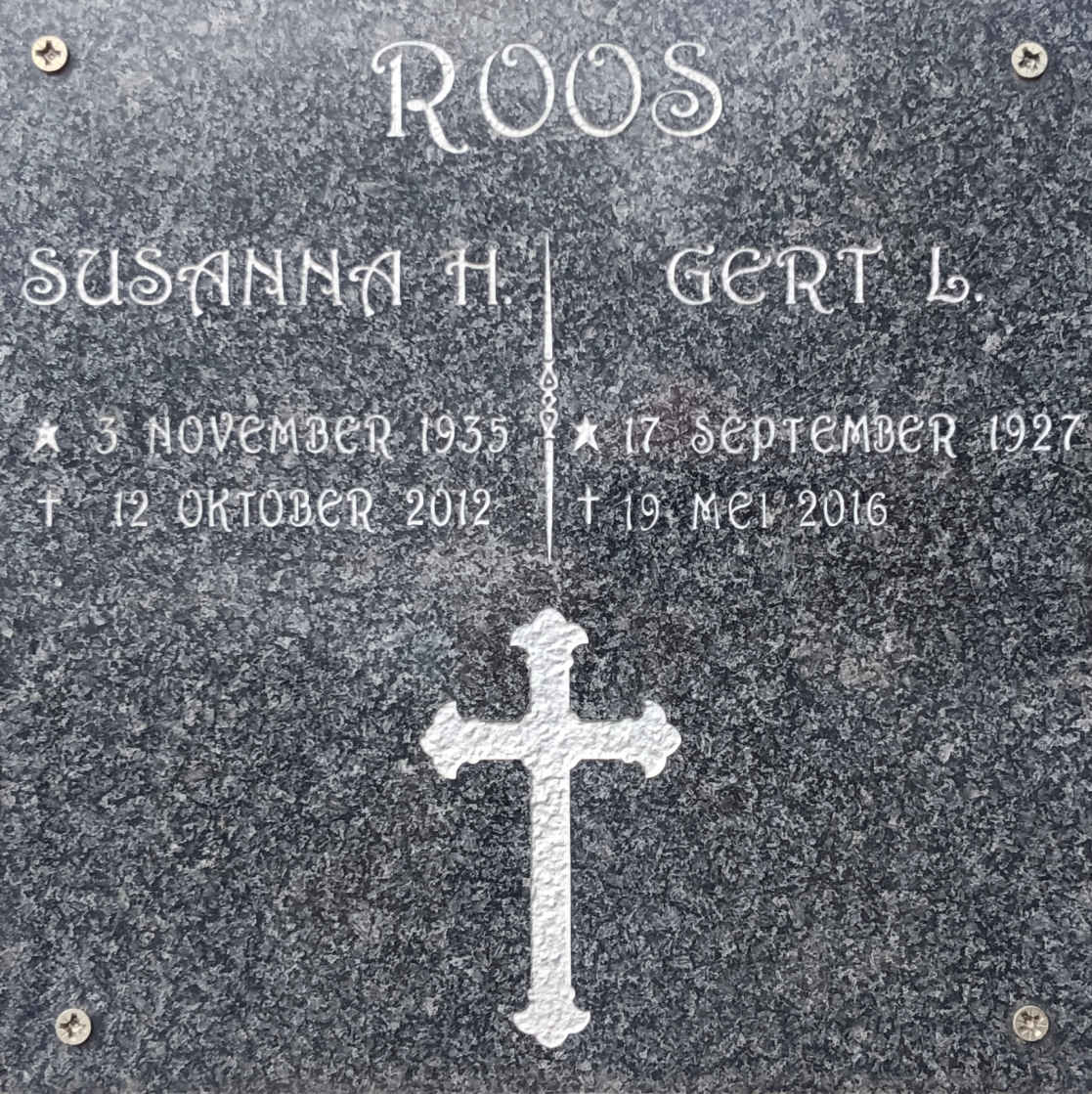 ROOS Gert L. 1927-2016 & Susanna H. 1935-2012
