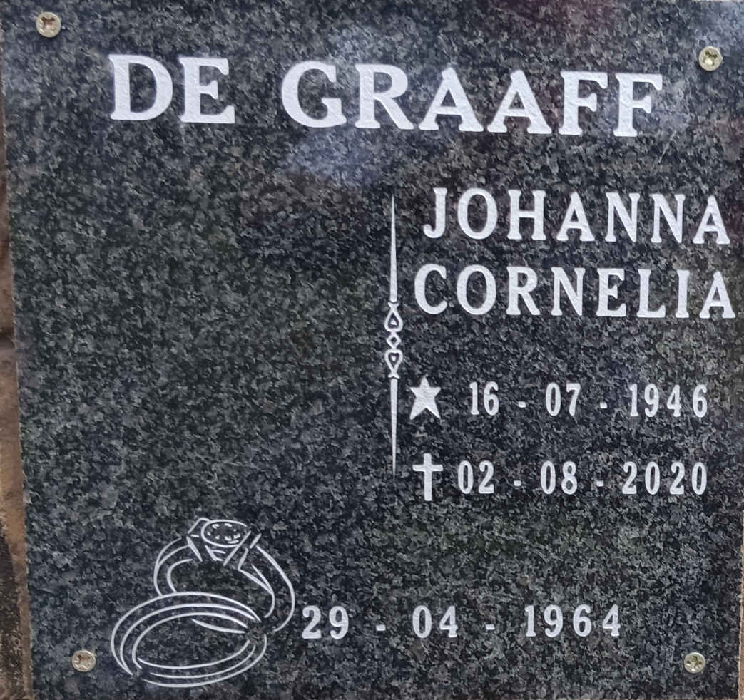 GRAAFF Johanna Cornelia de, 1946-2020