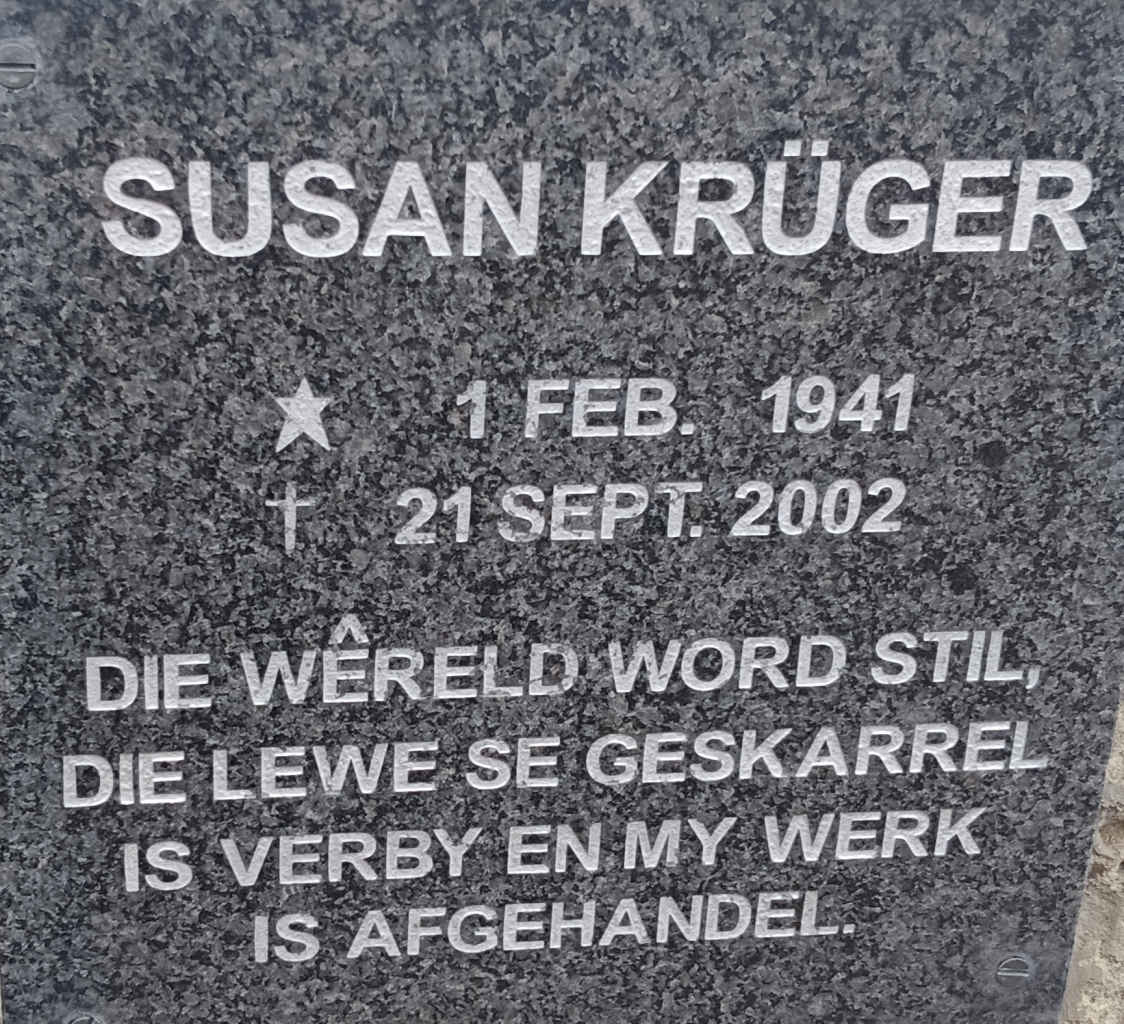 KRUGER Susan 1941-2002