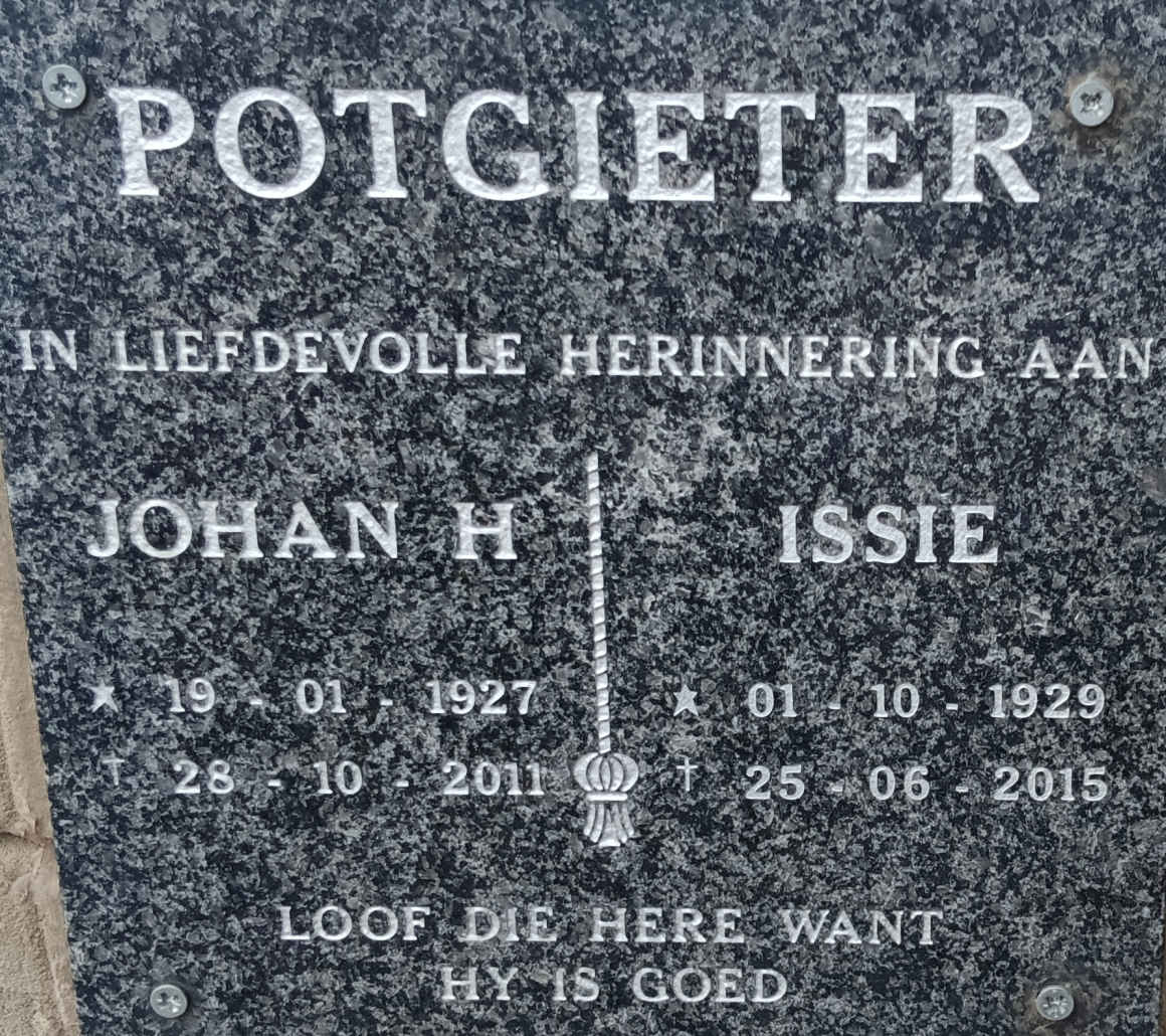 POTGIETER Johan H. 1927-2011 & Issie 1929-2015