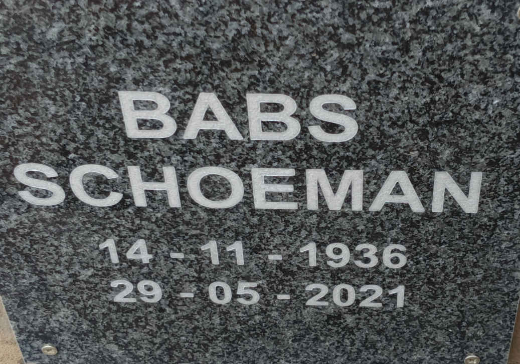 SCHOEMAN Babs 1936-2021