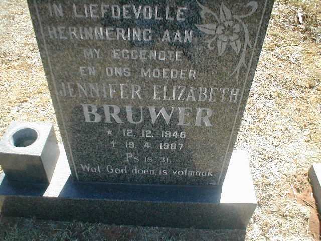BRUWER Jennifer Elizabeth 1946-1987
