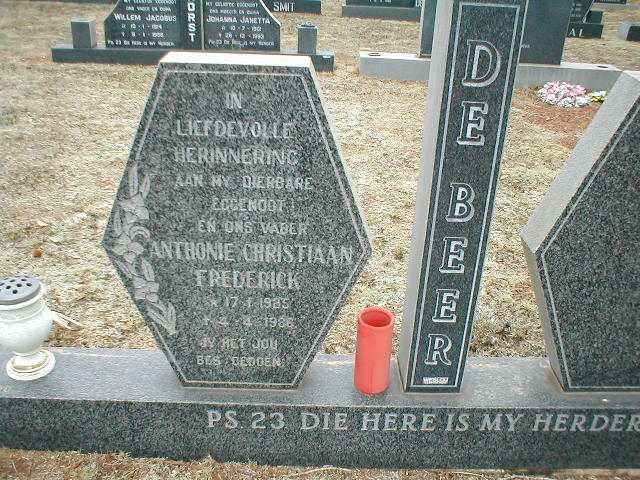 BEER Anthonie Christiaan Frederick, de 1925-1986