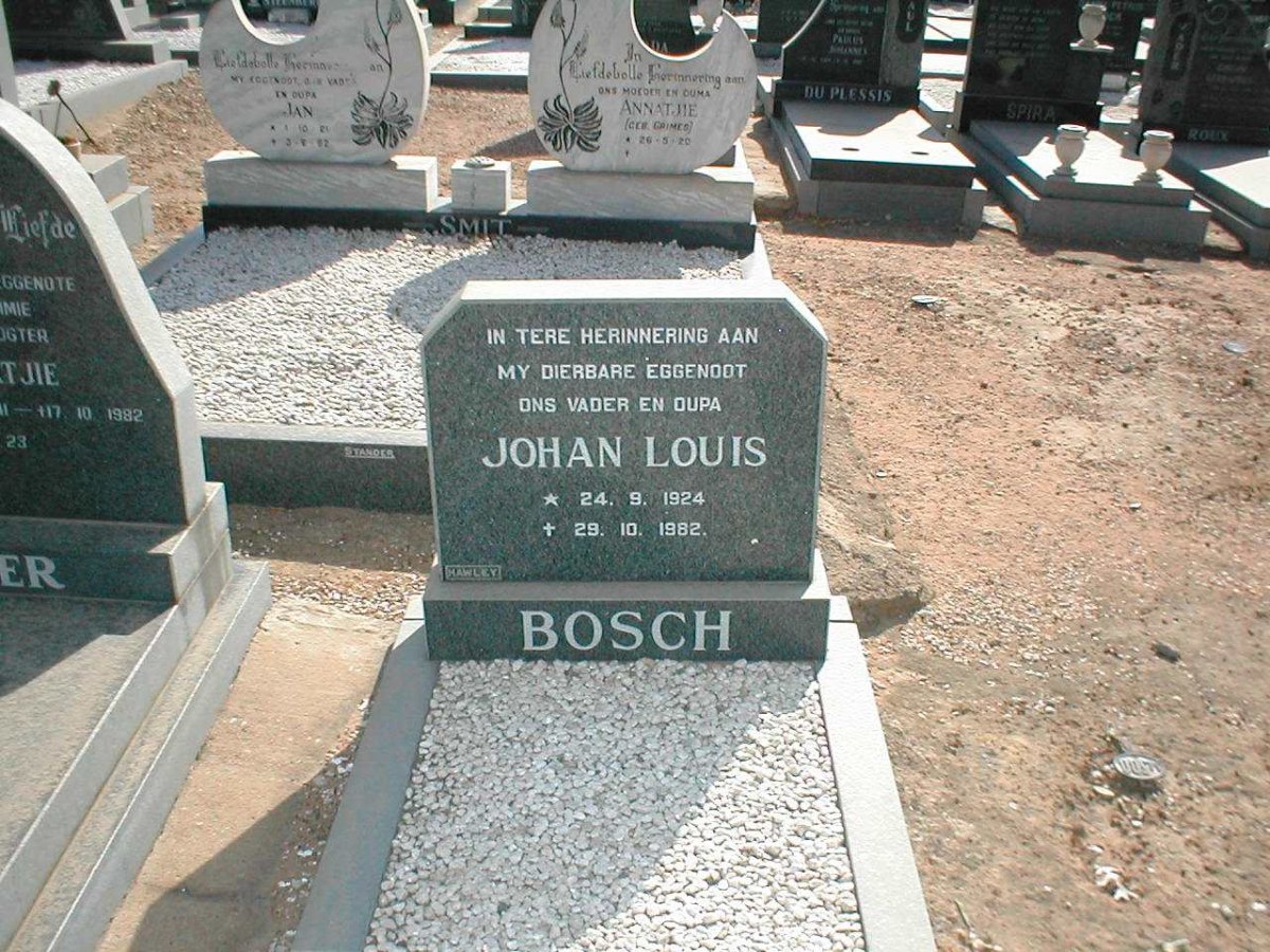 BOSCH Johan Louis 1924-1982