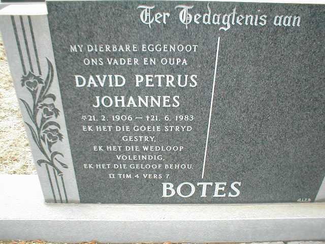 BOTES David Petrus Johannes 1906-1983