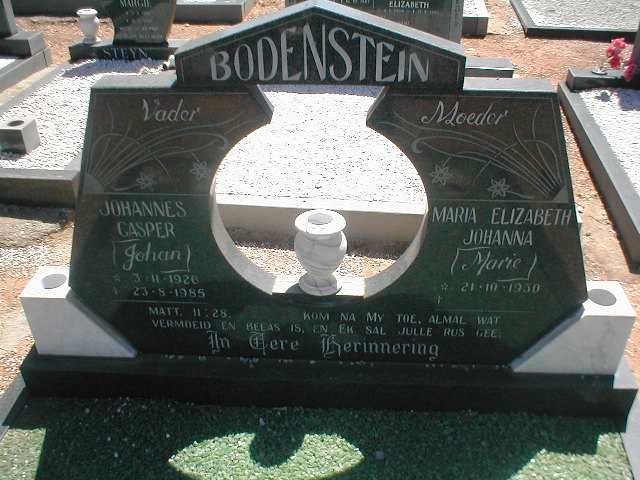 BODENSTEIN Johannes Casper 1926-1985 &amp; Maria Elizabeth Johanna 1930-