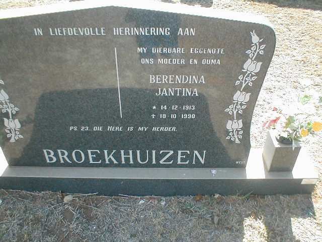 BROEKHUIZEN Berendina Jantina 1913-1990